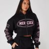 Womenswear Mercier | Womens Black Pink Mercier Compton Zip Hoodie