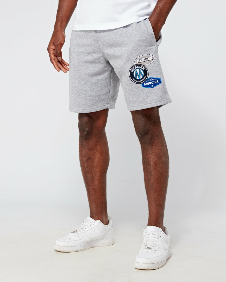 Menswear Mercier | Grey Marl Og Mercier Badge Shorts