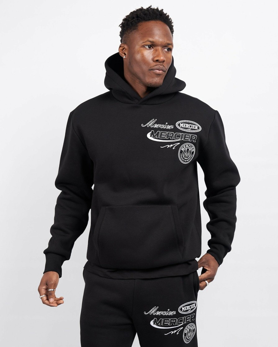 Menswear Mercier | Black Racer Badge Hoodie