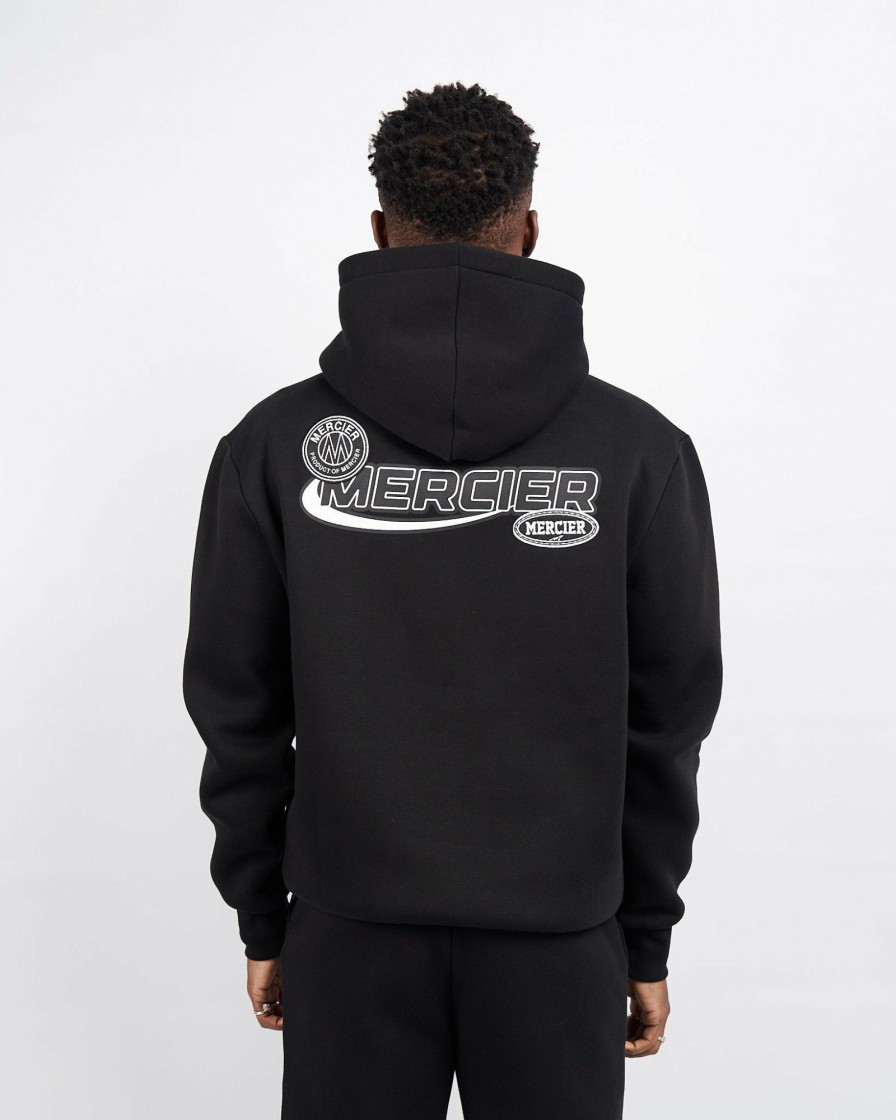 Menswear Mercier | Black Racer Badge Hoodie