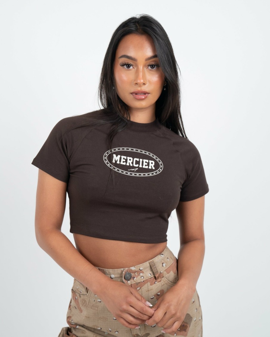 Womenswear Mercier | Womens Mercier Chocolate Maison Crop T-Shirt