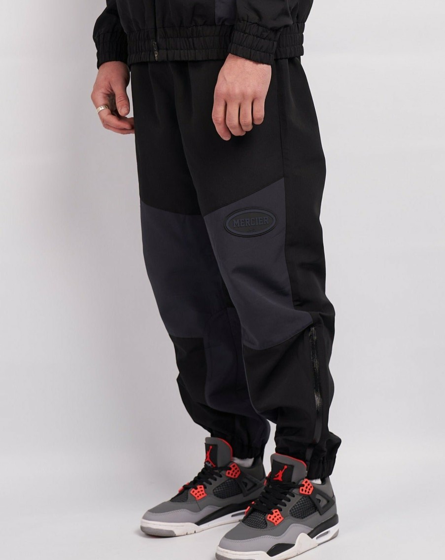 Menswear Mercier | Black Grey Utility Panelled Cargos