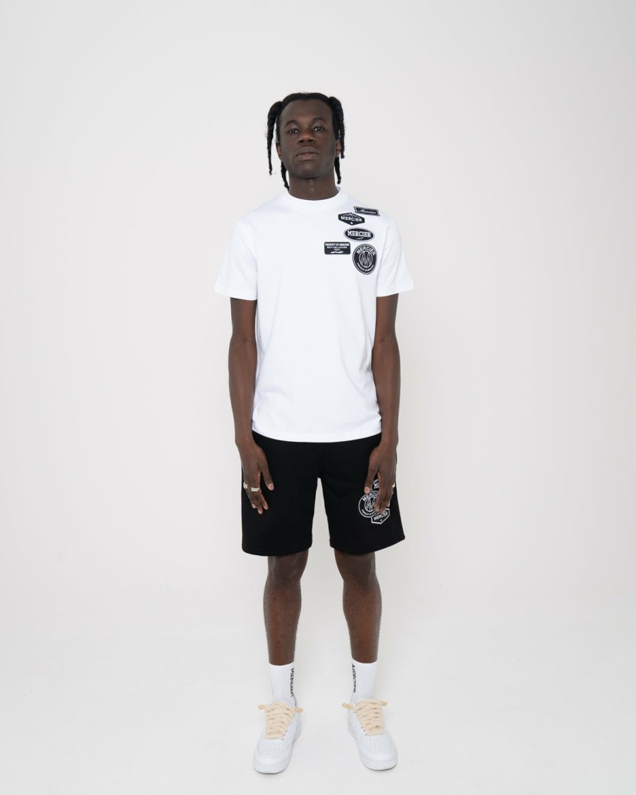 Menswear Mercier | White Mono Badge Mercier Tshirt