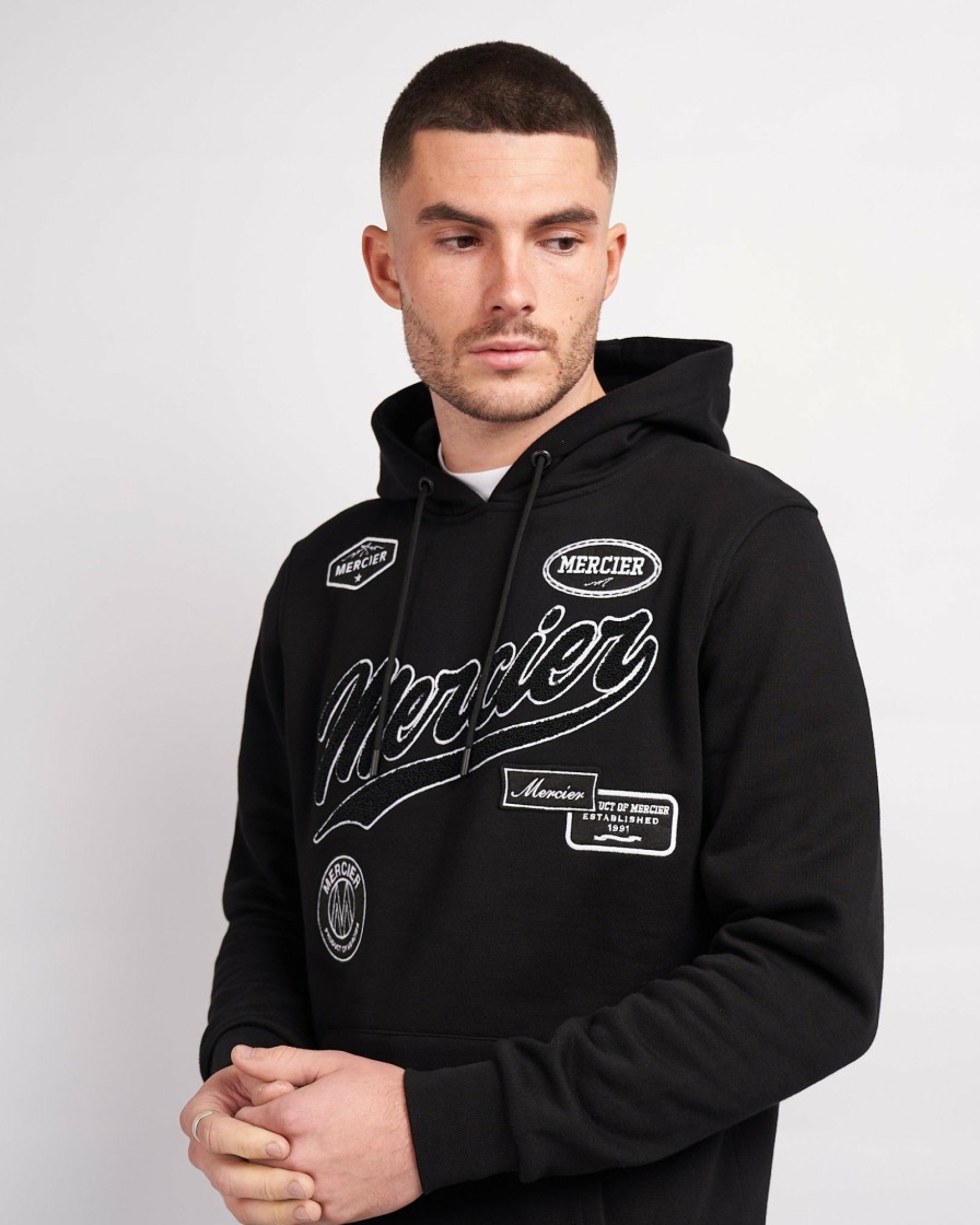 Menswear Mercier | Black White Teams Badge Hoodie