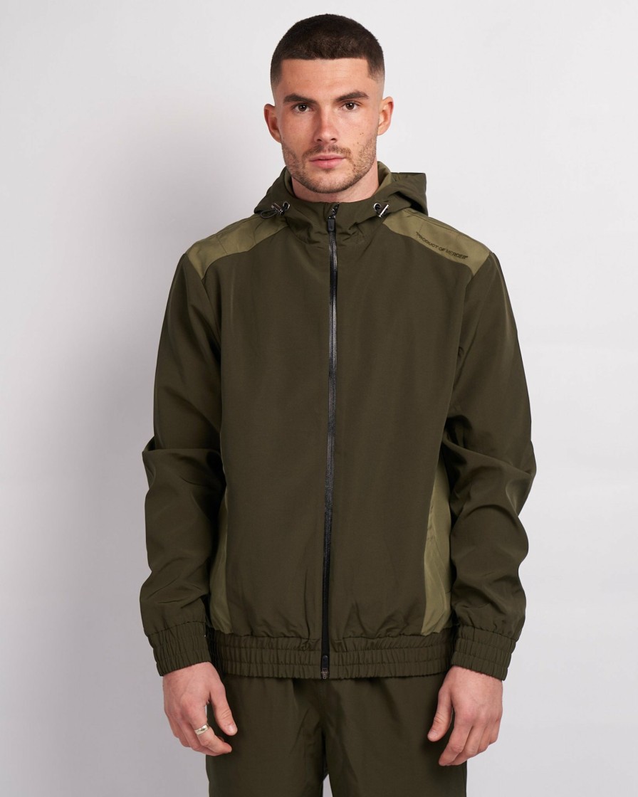 Menswear Mercier | Khaki Utility Panelled Windbreaker