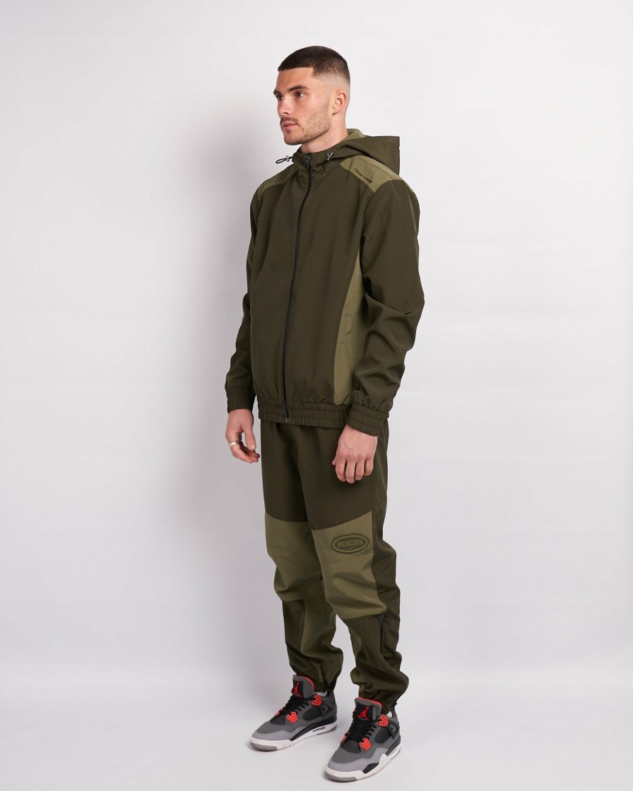 Menswear Mercier | Khaki Utility Panelled Windbreaker