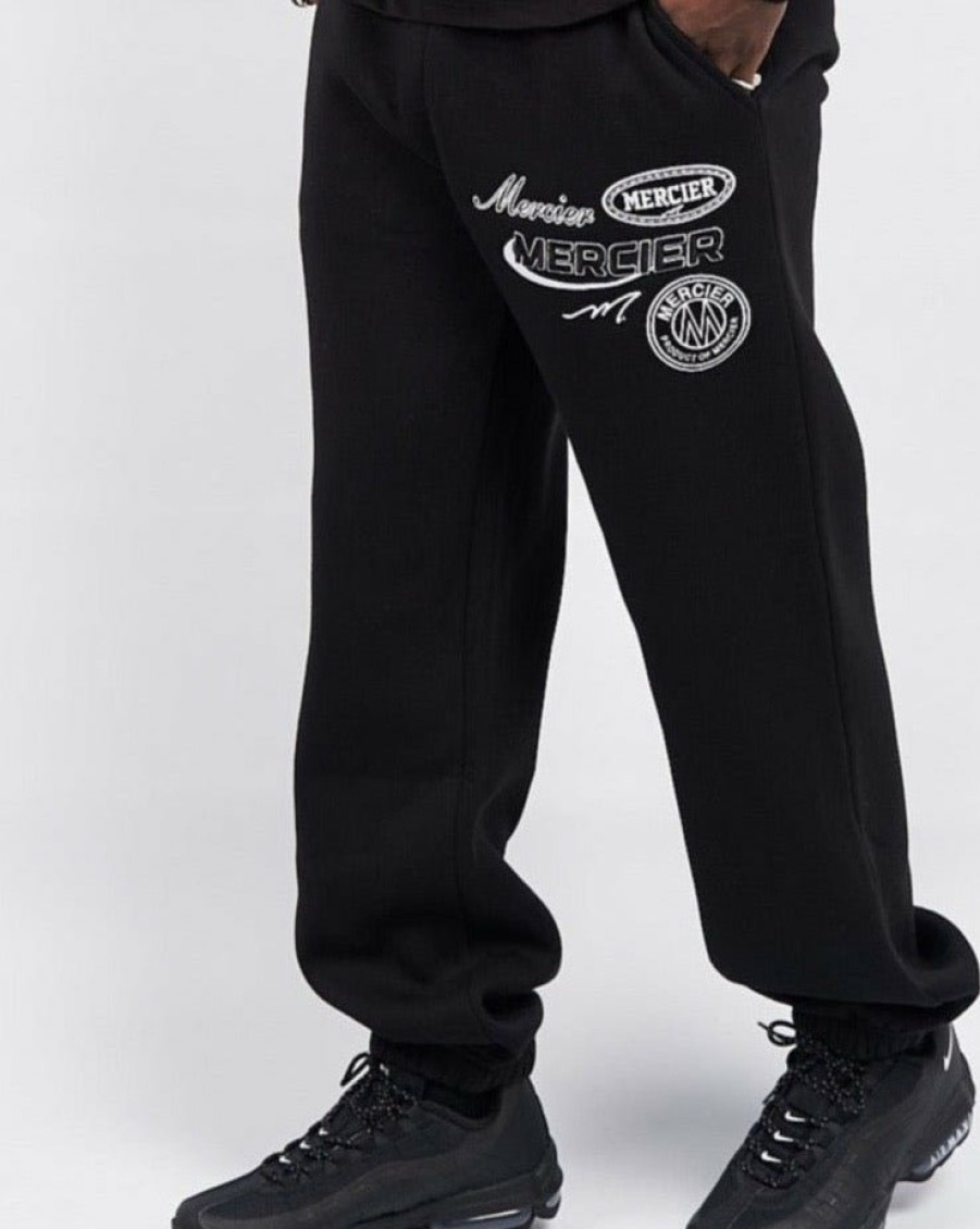 Menswear Mercier | Black Racer Badge Joggers