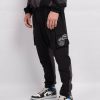 Menswear Mercier | Black Grey Mono Badge Panelled Cargos