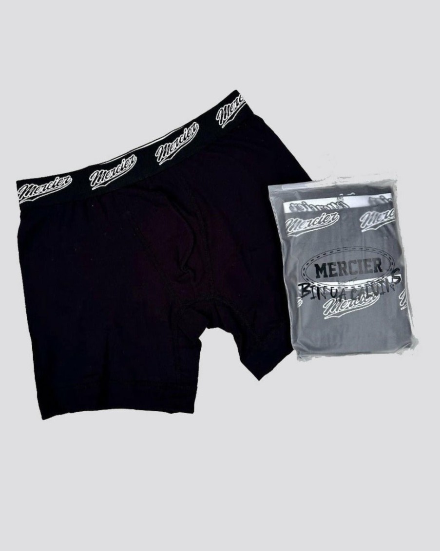 Menswear Mercier | Black Baseball Boxer Shorts 2Pk