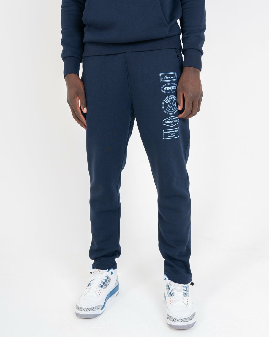 Menswear Mercier | Navy Sky Blue 2.0 Badge Joggers