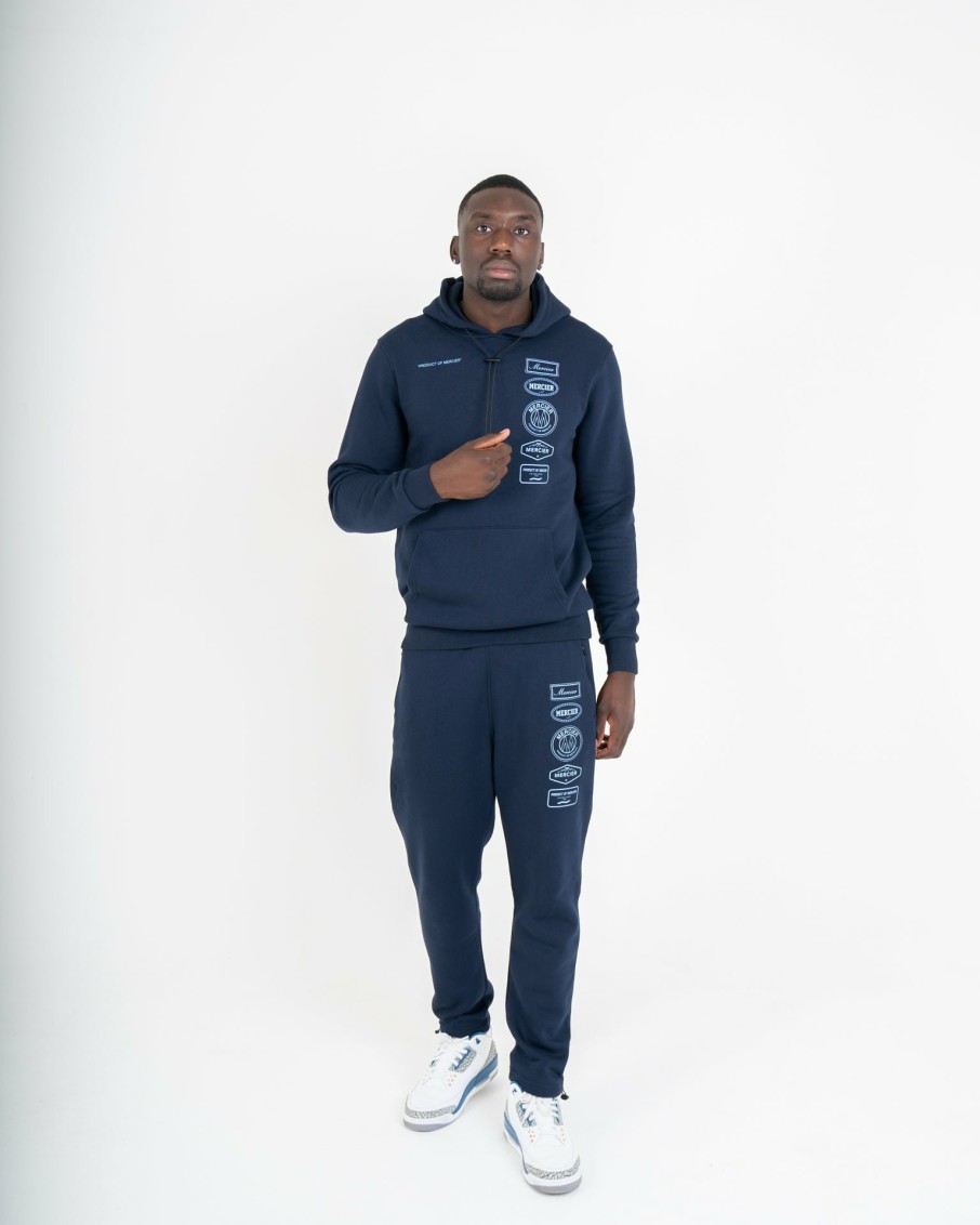 Menswear Mercier | Navy Sky Blue 2.0 Badge Joggers