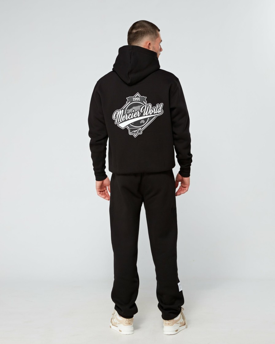 Menswear Mercier | Black Mercier World Hoodie