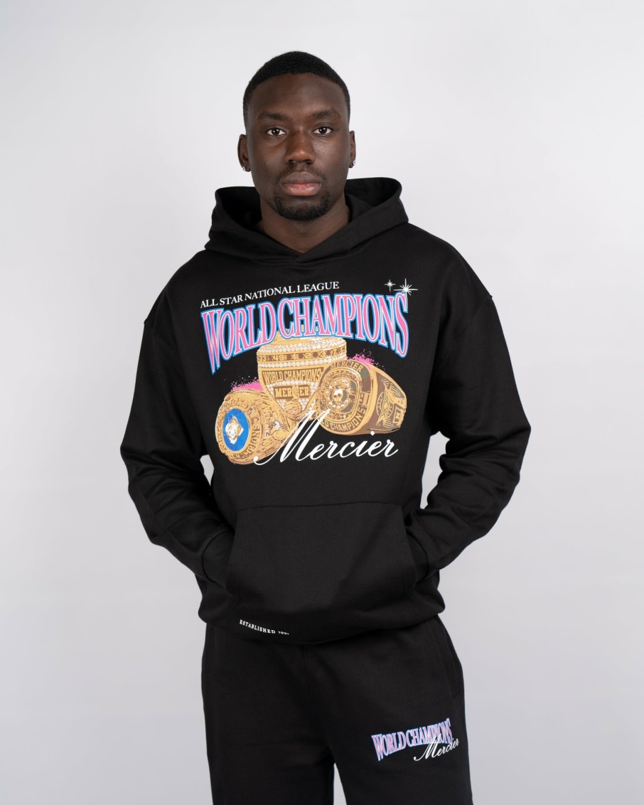 Menswear Mercier | Black Mercier Champions Ring Hoodie