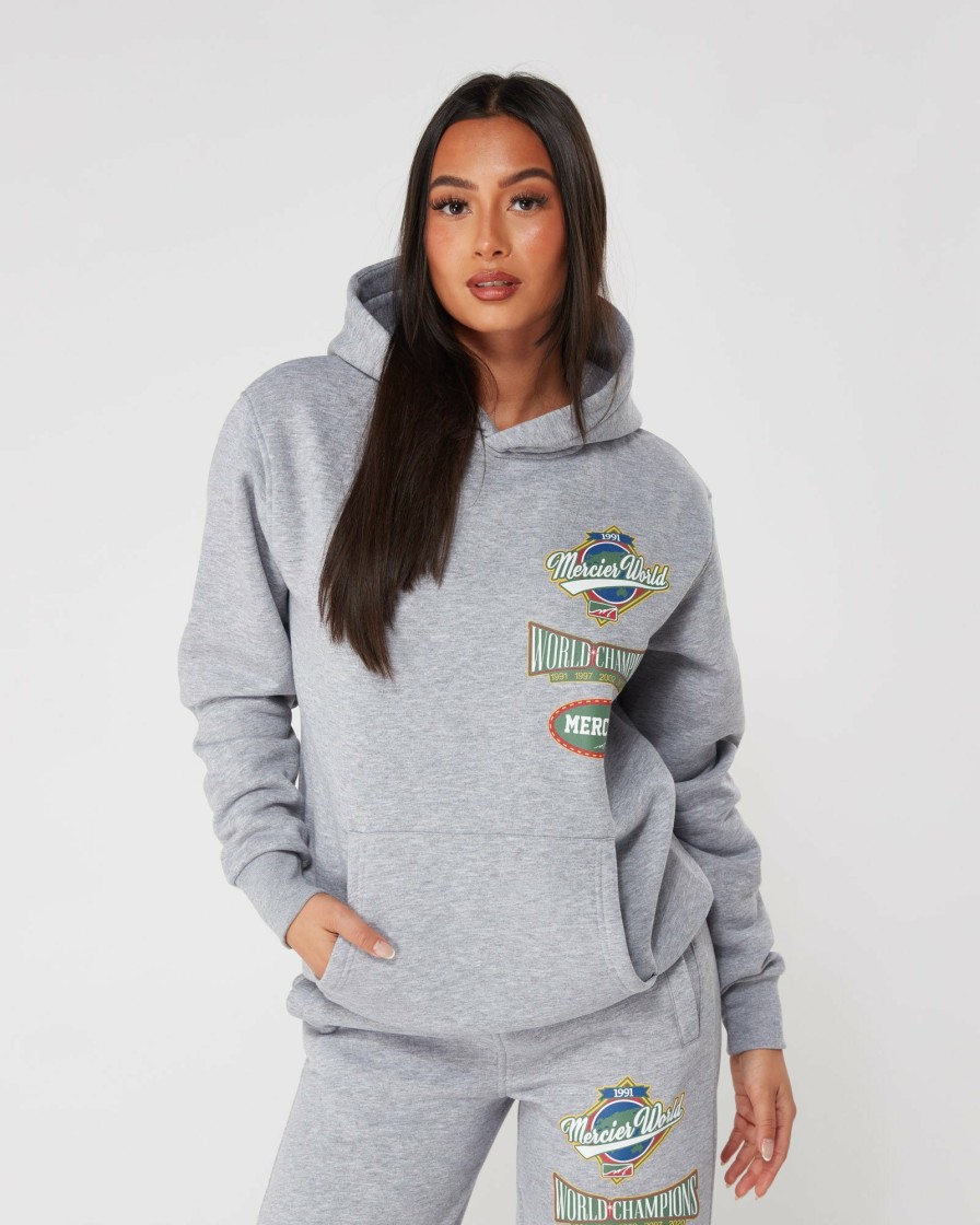 Womenswear Mercier | Womens Grey Marl Mercier World Hoodie