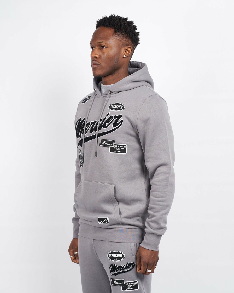 Menswear Mercier | Steel Grey Teams Badge Hoodie