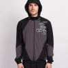 Menswear Mercier | Black Grey Mono Badge Panelled Windbreaker