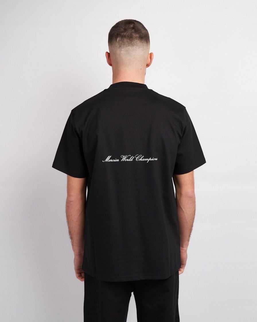 Menswear Mercier | Black Mercier World Champion Tshirt - Heavy Gsm