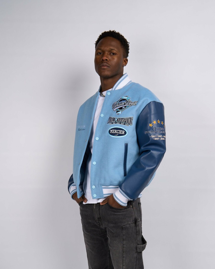 Menswear Mercier | Placid Blue Navy Rodman Varsity Jacket