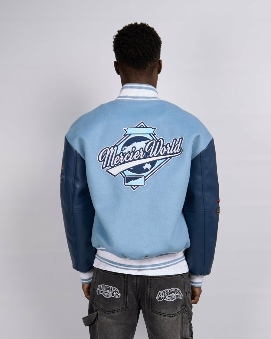 Menswear Mercier | Placid Blue Navy Rodman Varsity Jacket