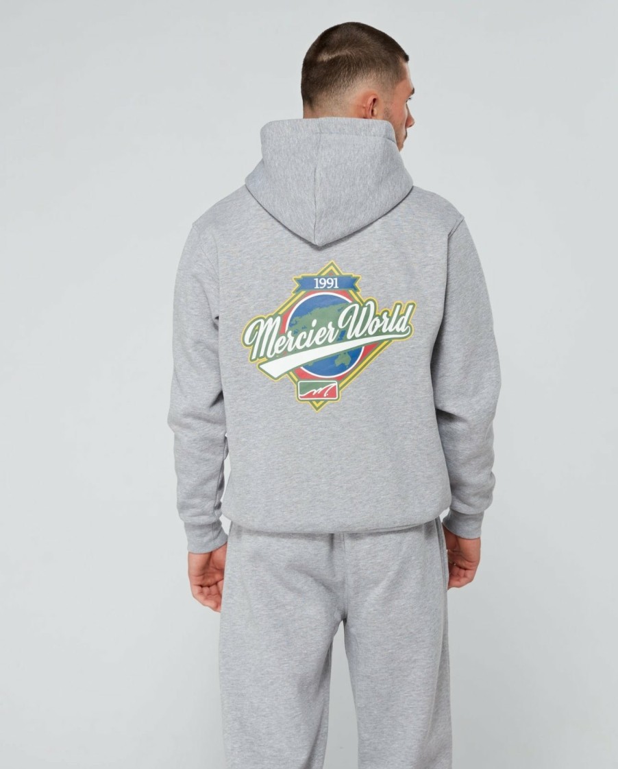 Menswear Mercier | Grey Marl Mercier World Hoodie